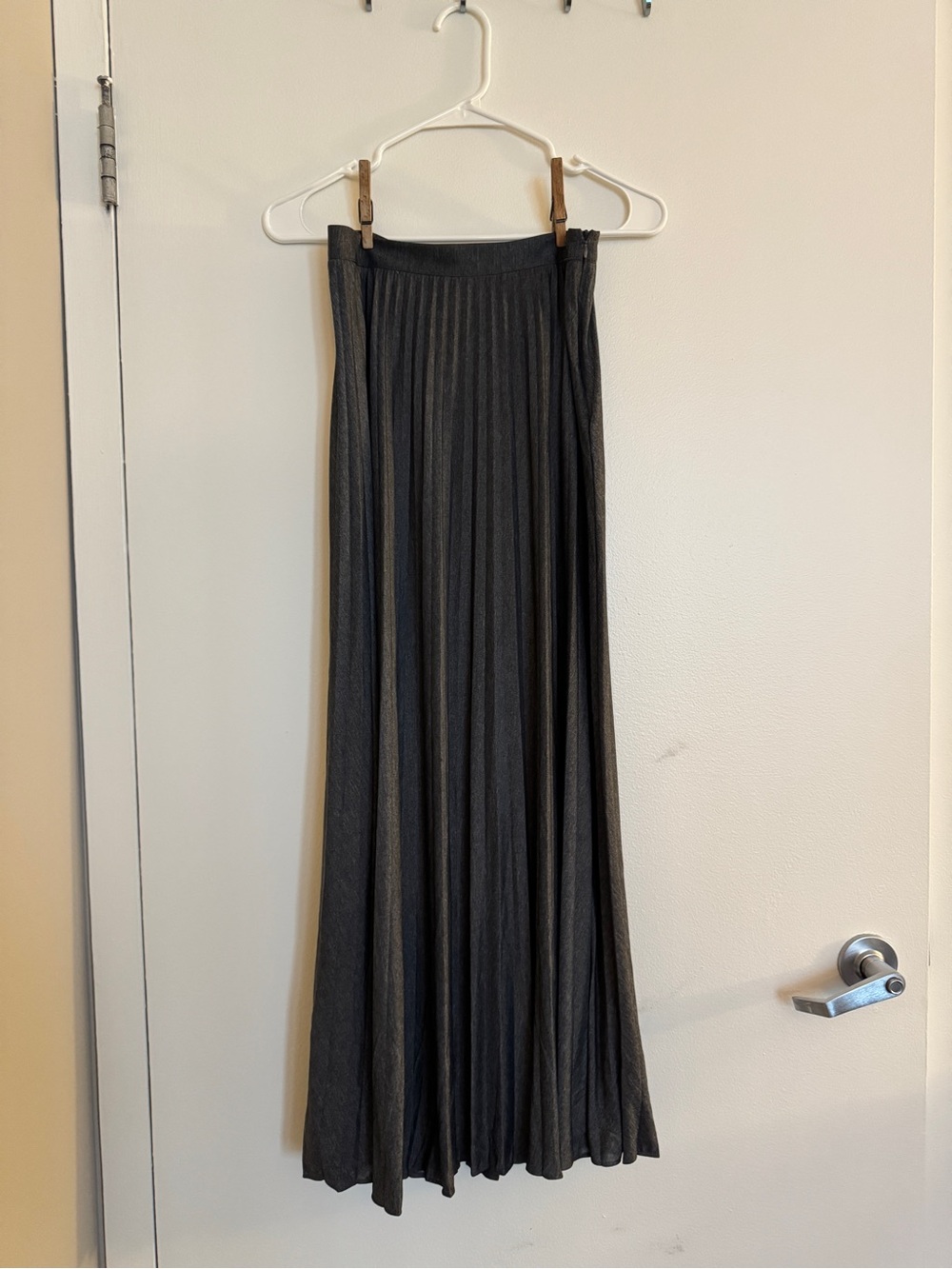 Massimo Dutti Dark Gray Pleated Maxi Skirt